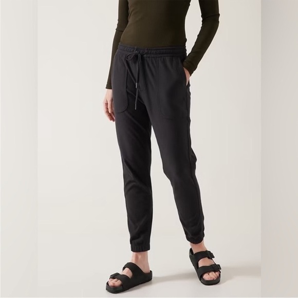 Athleta Black Farallon Jogger Cotton Athleisure Pants Mineral Wash Size‎ 4 - Picture 1 of 13